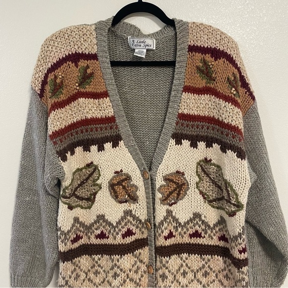 A Little Extra Spice Vintage Button Knit Cardigan Size 20W - Picture 10 of 17